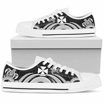 Wallis and Futuna Low Top Canvas Shoes - White Tentacle Turtle