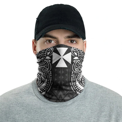 Wallis And Futuna Neck Gaiter - Floral Tattoo White