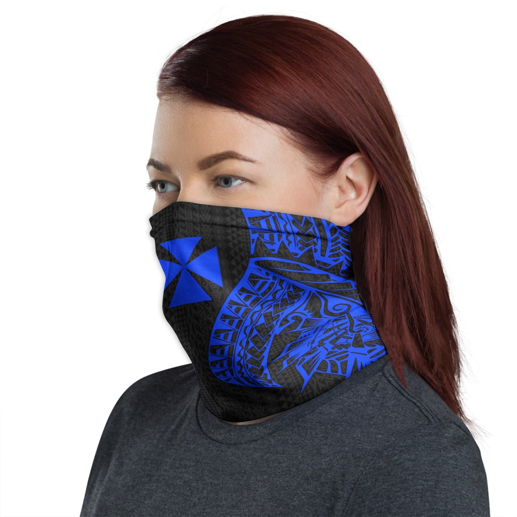 Wallis And Futuna Neck Gaiter - Polynesian Pattern Blue