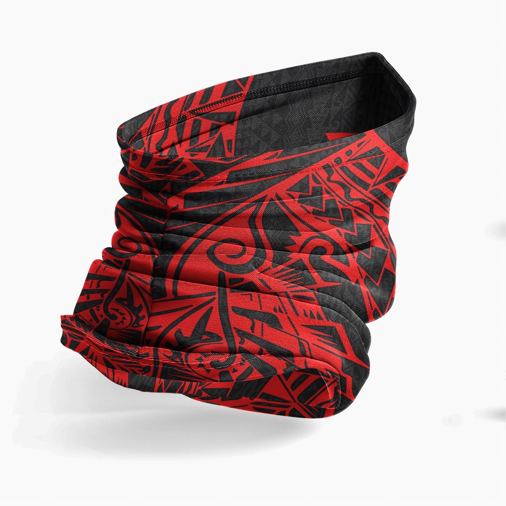 Wallis And Futuna Neck Gaiter - Polynesian Pattern Red