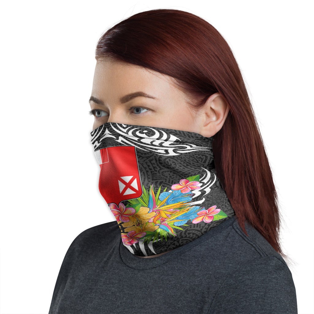 Wallis and Futuna Neck Gaiter - Tribal Floral Pattern