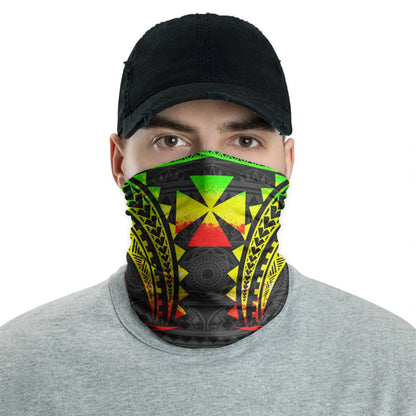 Wallis And Futuna Neck Gaiter - Tribal Pattern Reggae