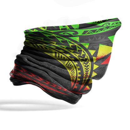 Wallis And Futuna Neck Gaiter - Tribal Pattern Reggae