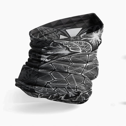Wallis And Futuna Neck Gaiter - Turtle Hibiscus Black