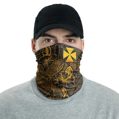 Wallis And Futuna Neck Gaiter - Turtle Hibiscus Gold