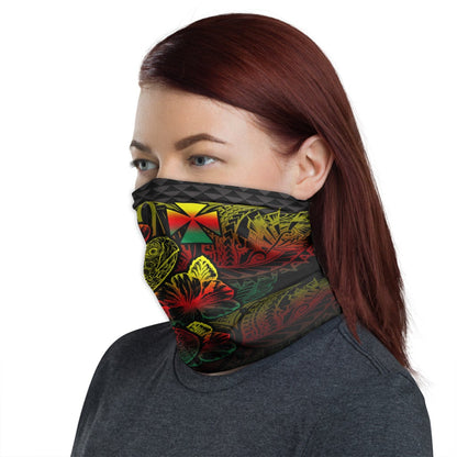Wallis And Futuna Neck Gaiter - Turtle Hibiscus Reggae