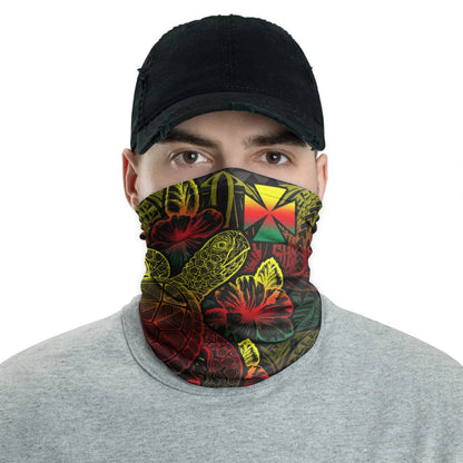 Wallis And Futuna Neck Gaiter - Turtle Hibiscus Reggae