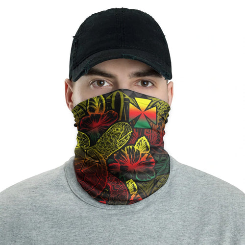 Wallis And Futuna Neck Gaiter - Turtle Hibiscus Reggae