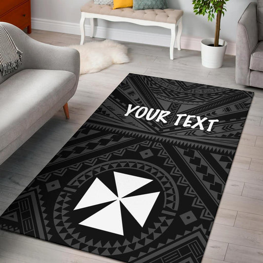 Wallis and Futuna Personalised Area Rug - Wallis and Futuna Seal With Polynesian Tattoo Style