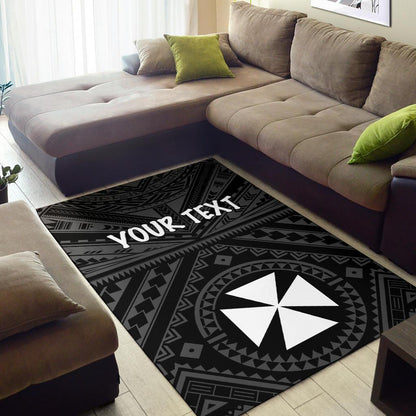 Wallis and Futuna Personalised Area Rug - Wallis and Futuna Seal With Polynesian Tattoo Style
