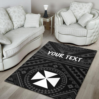 Wallis and Futuna Personalised Area Rug - Wallis and Futuna Seal With Polynesian Tattoo Style