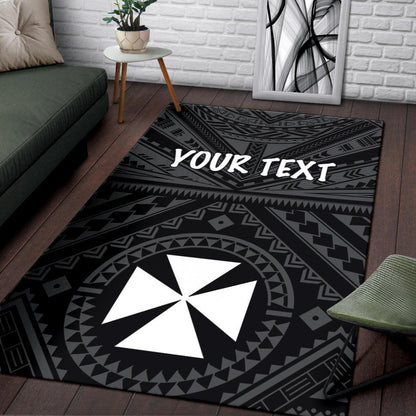 Wallis and Futuna Personalised Area Rug - Wallis and Futuna Seal With Polynesian Tattoo Style