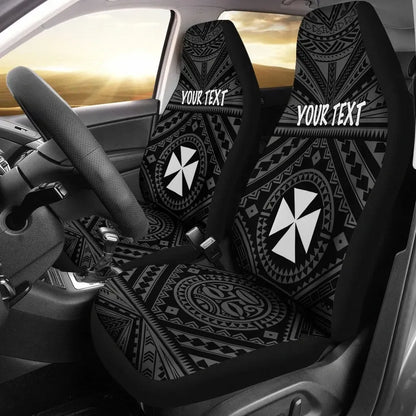 Wallis and Futuna Personalised  Car Seat Covers - Wallis and Futuna Seal With Polynesian Tattoo Style