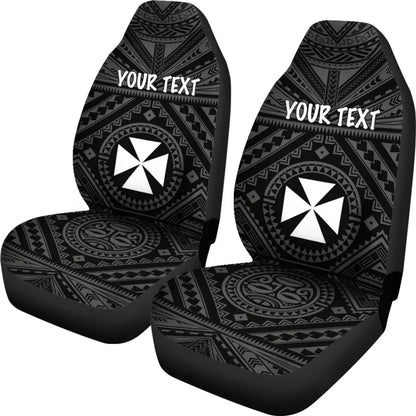 Wallis and Futuna Personalised  Car Seat Covers - Wallis and Futuna Seal With Polynesian Tattoo Style