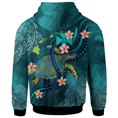 Wallis and Futuna Personalised Custom Hoodie - Turtle With Pattern