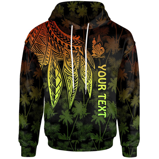 Wallis and Futuna Personalised Hoodie - Polynesian Wings Reggae