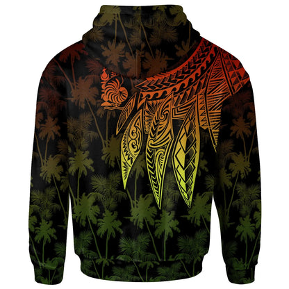 Wallis and Futuna Personalised Hoodie - Polynesian Wings Reggae