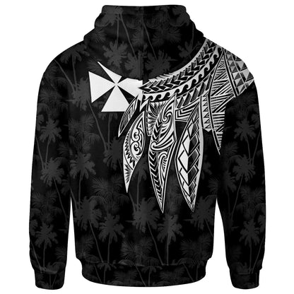 Wallis and Futuna Personalised Hoodie - Polynesian Wings White
