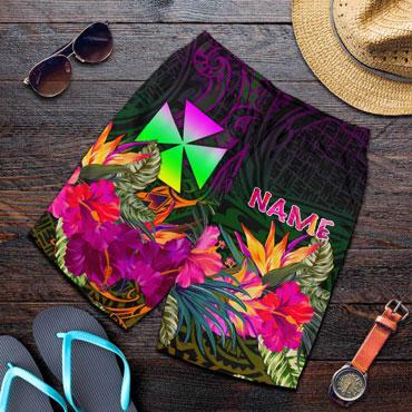Wallis and Futuna Personalised Men Shorts - Summer Hibiscus