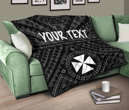 Wallis and Futuna Personalised  Premium Quilts - Wallis and Futuna Seal With Polynesian Tattoo Style