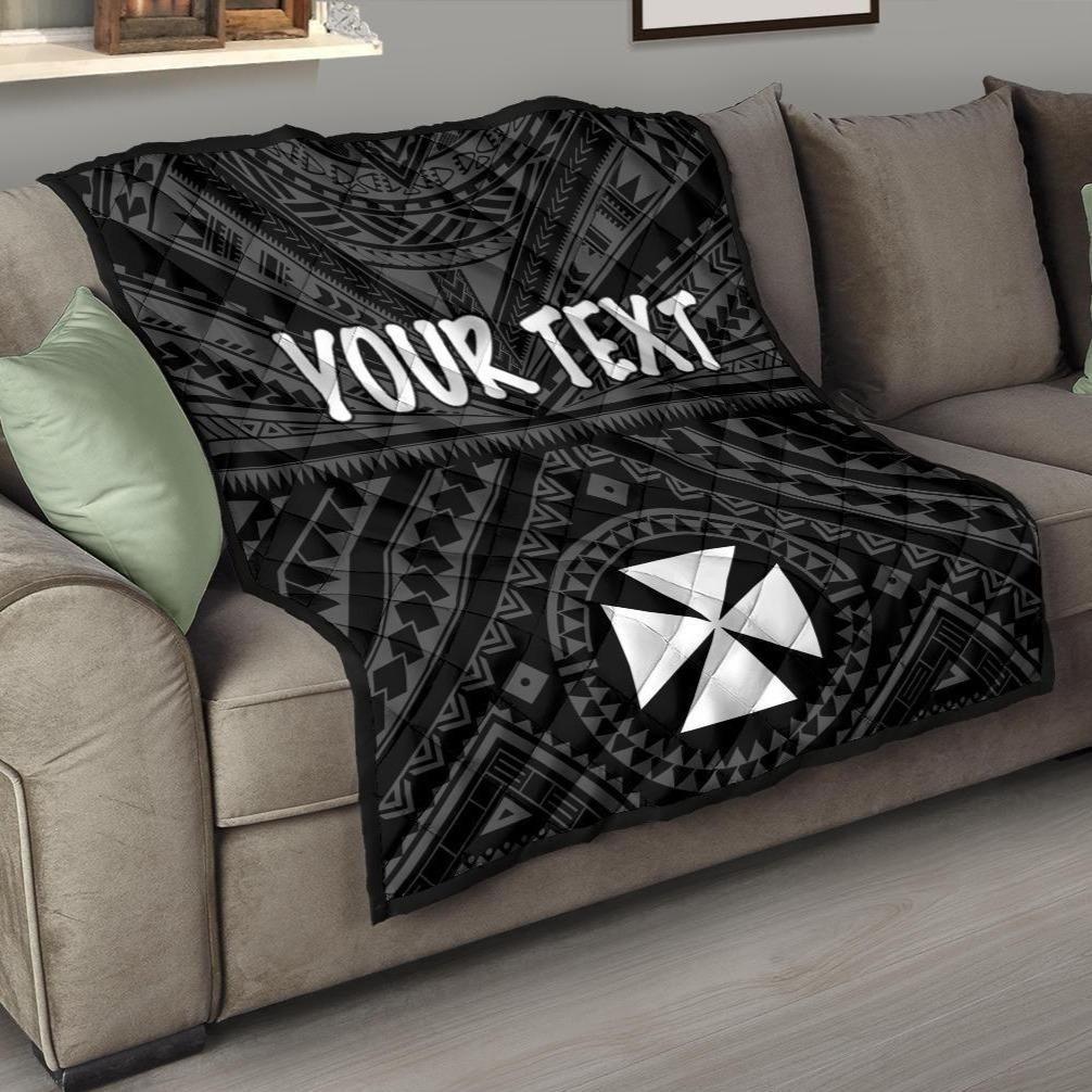 Wallis and Futuna Personalised  Premium Quilts - Wallis and Futuna Seal With Polynesian Tattoo Style