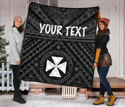 Wallis and Futuna Personalised  Premium Quilts - Wallis and Futuna Seal With Polynesian Tattoo Style