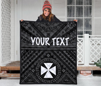 Wallis and Futuna Personalised  Premium Quilts - Wallis and Futuna Seal With Polynesian Tattoo Style