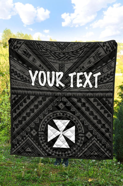 Wallis and Futuna Personalised  Premium Quilts - Wallis and Futuna Seal With Polynesian Tattoo Style