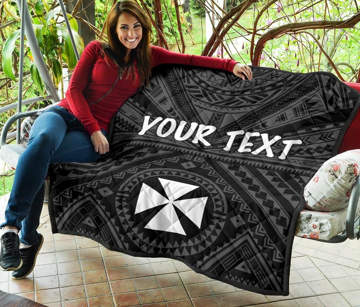 Wallis and Futuna Personalised  Premium Quilts - Wallis and Futuna Seal With Polynesian Tattoo Style