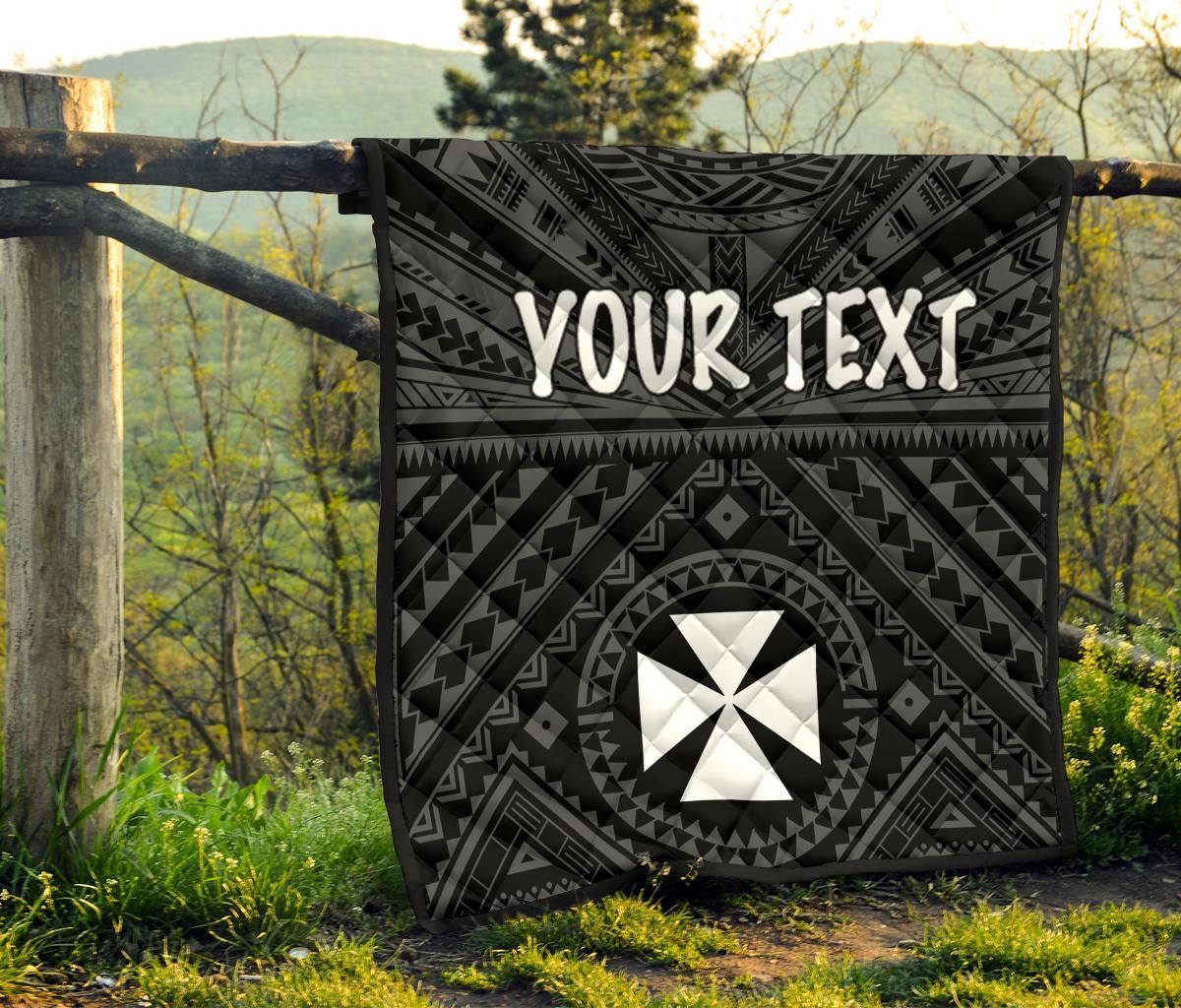 Wallis and Futuna Personalised  Premium Quilts - Wallis and Futuna Seal With Polynesian Tattoo Style
