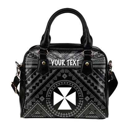 Wallis And Futuna Personalised Shoulder Handbag - Wallis And Futuna Seal With Polynesian Tattoo Style