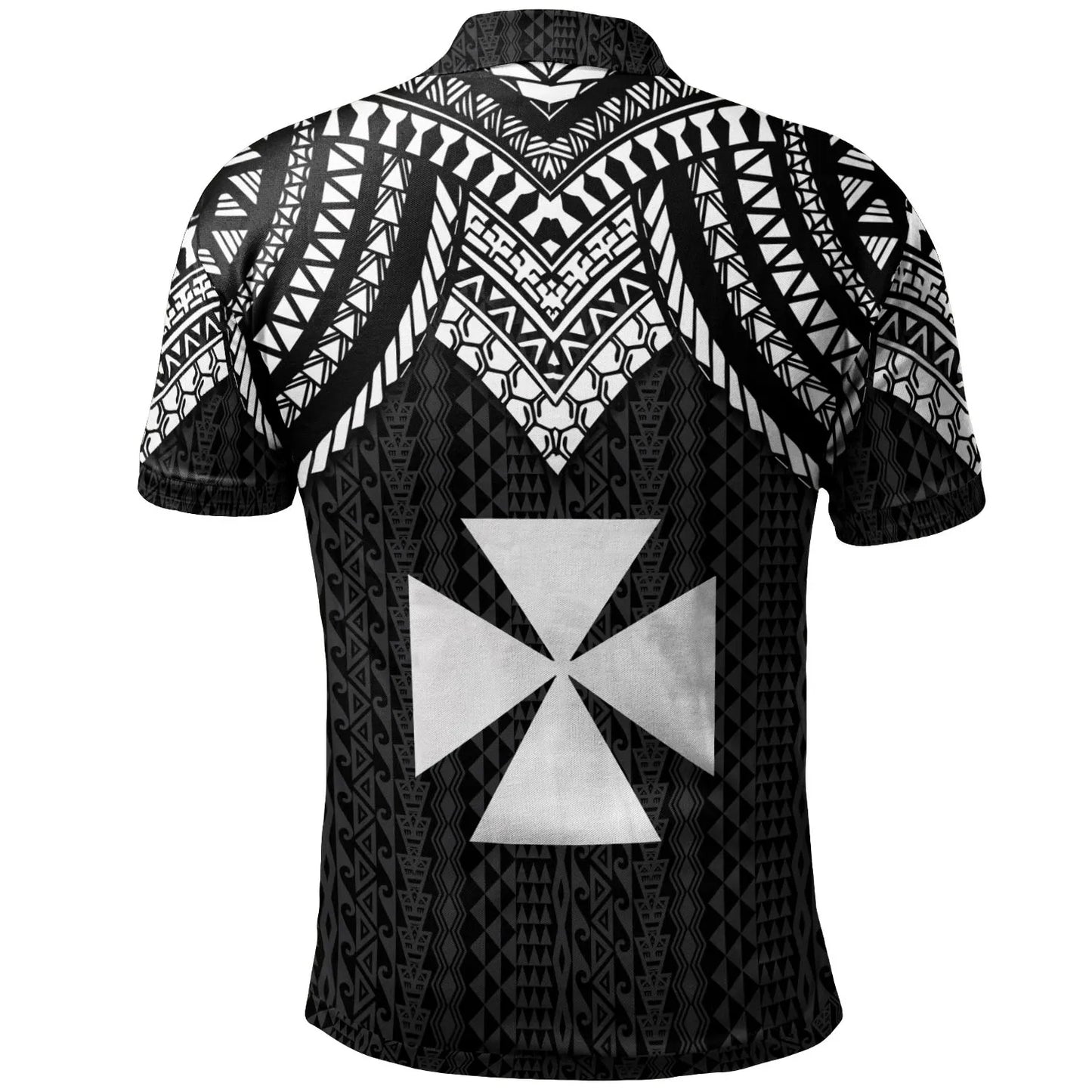 Wallis And Futuna Polo Shirt - Polynesian Armor Style Black