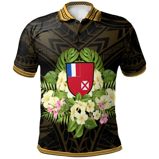 Wallis and Futuna Polo Shirt - Polynesian Gold Patterns Collection