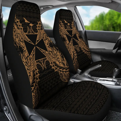 Wallis And Futuna Car Seat Cover - Wallis And Futuna Coat Of Arms Map Gold