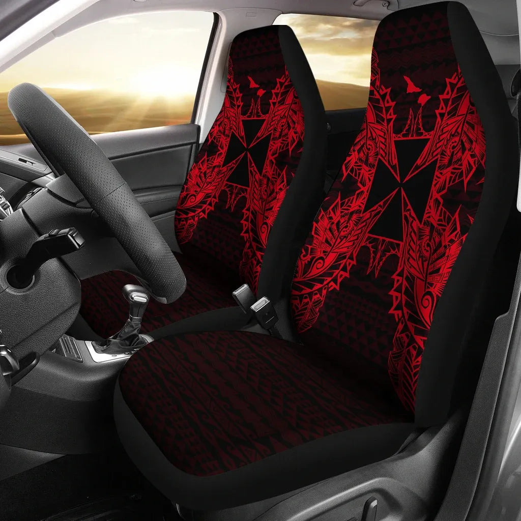 Wallis And Futuna Car Seat Cover - Wallis And Futuna Coat Of Arms Map Red