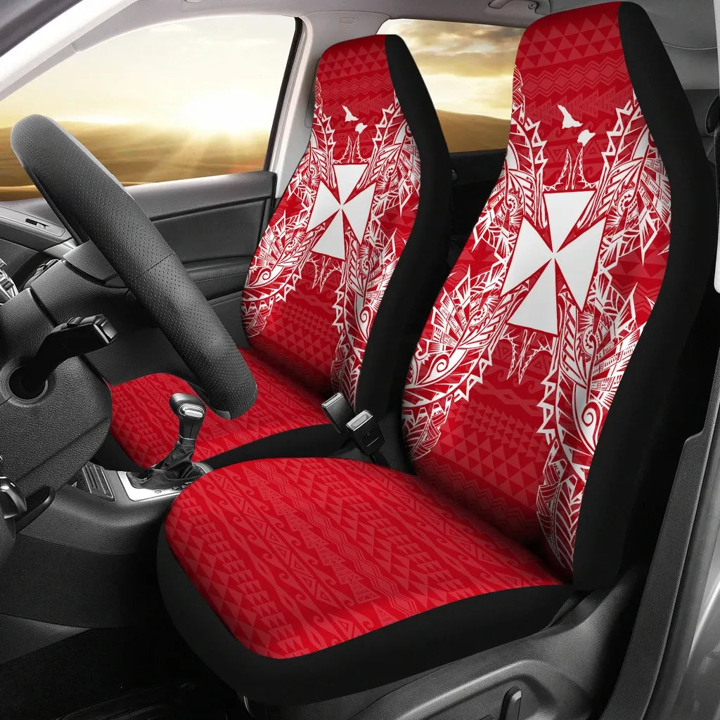 Wallis And Futuna Car Seat Cover - Wallis And Futuna Coat Of Arms Map Red White