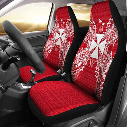 Wallis And Futuna Car Seat Cover - Wallis And Futuna Coat Of Arms Map Red White