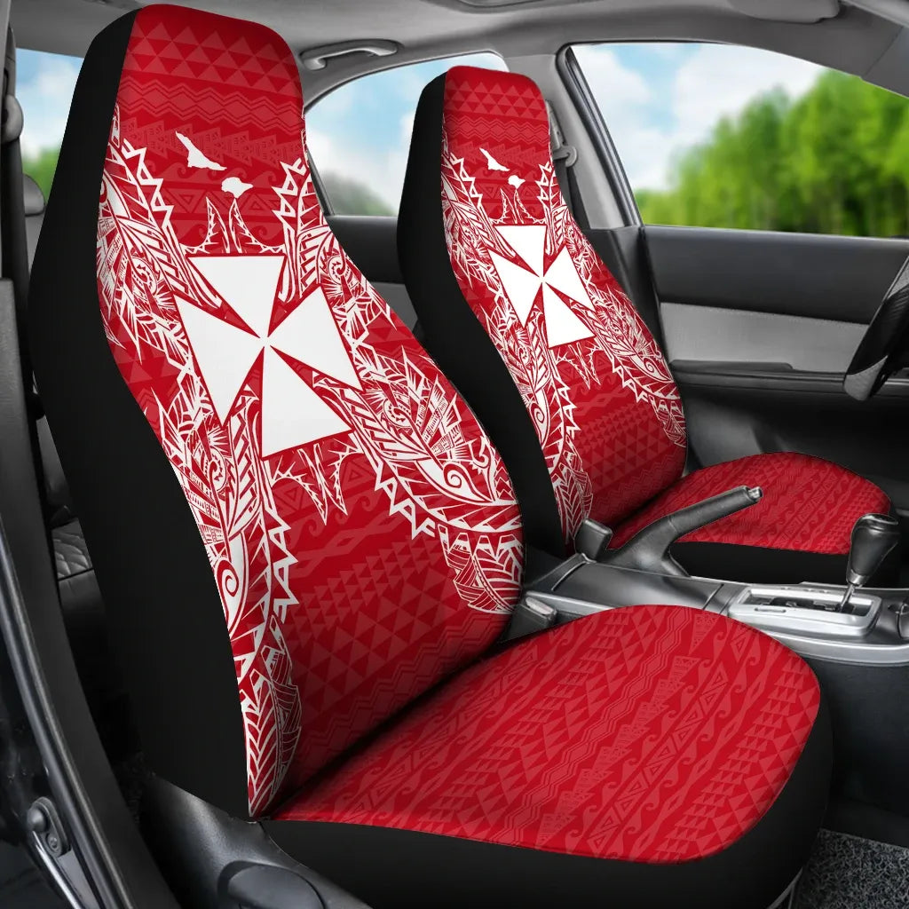 Wallis And Futuna Car Seat Cover - Wallis And Futuna Coat Of Arms Map Red White