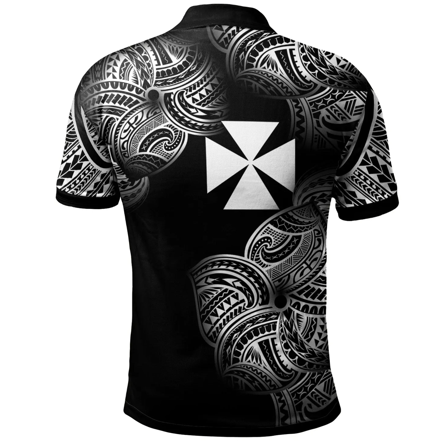 Wallis And Futuna Polynesia Custom Personalized Polo Shirt - Wallis And Futuna Tribal Flower White