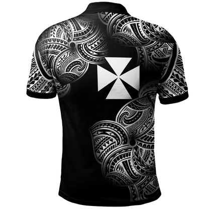 Wallis And Futuna Polynesia Custom Personalized Polo Shirt - Wallis And Futuna Tribal Flower White