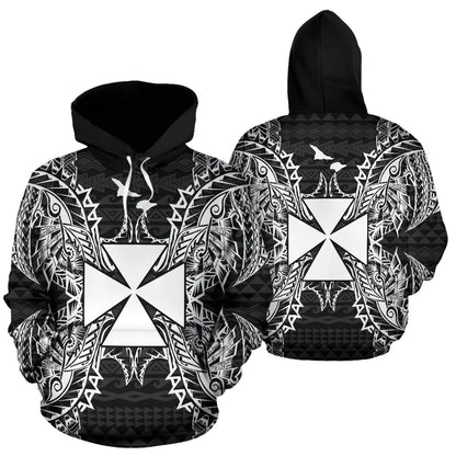 Wallis nd Futuna Polynesian ll Over Hoodie Map Black