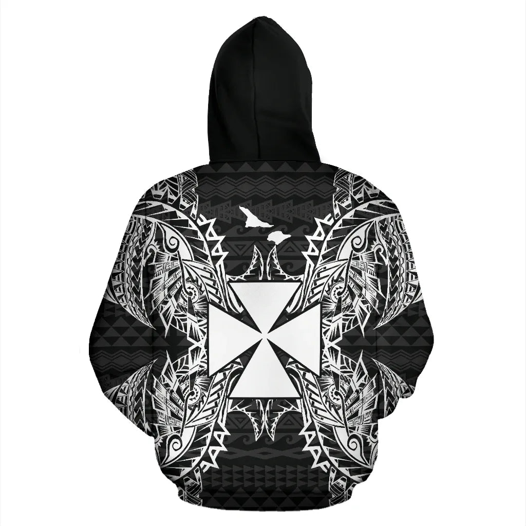 Wallis nd Futuna Polynesian ll Over Hoodie Map Black