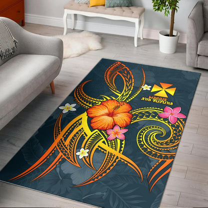 Wallis and Futuna Polynesian Area Rug - Legend of Wallis and Futuna (Blue)