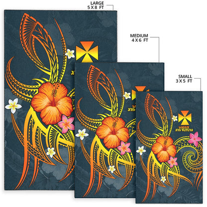 Wallis and Futuna Polynesian Area Rug - Legend of Wallis and Futuna (Blue)