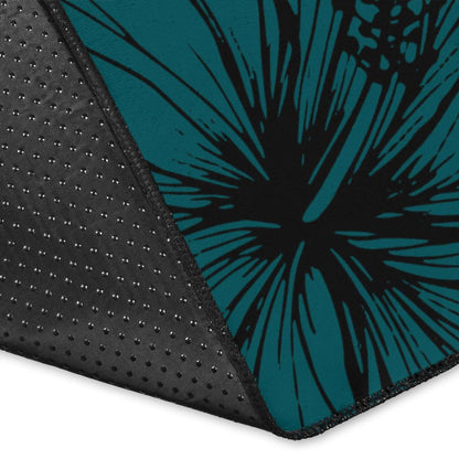 Wallis and Futuna Polynesian Area Rug - Summer Plumeria (Turquoise)