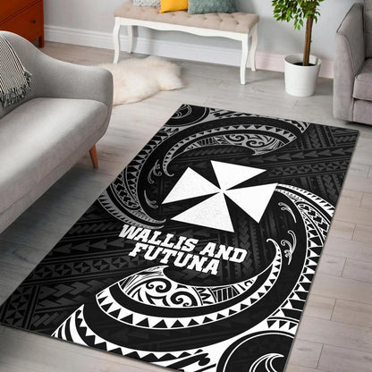 Wallis And Futuna Polynesian Area Rug - White Tribal Wave