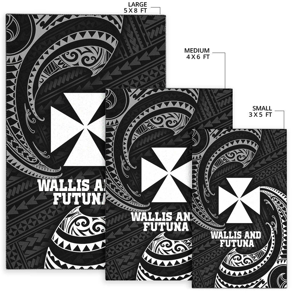 Wallis And Futuna Polynesian Area Rug - White Tribal Wave