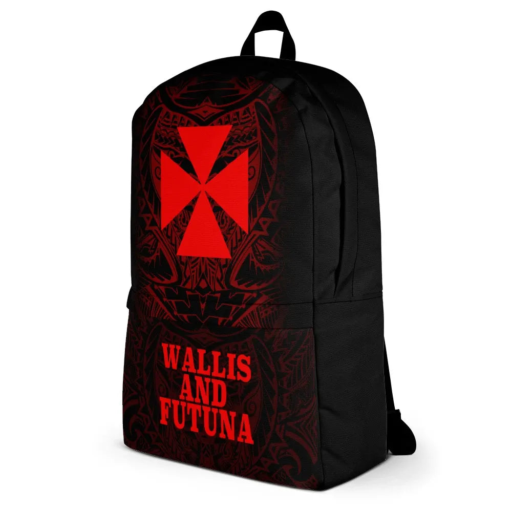 Wallis and Futuna Polynesian Backpack - Red Tribal Pattern