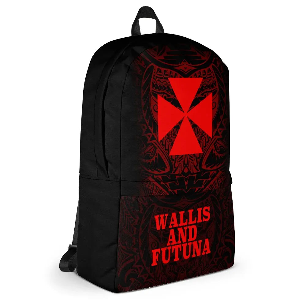Wallis and Futuna Polynesian Backpack - Red Tribal Pattern