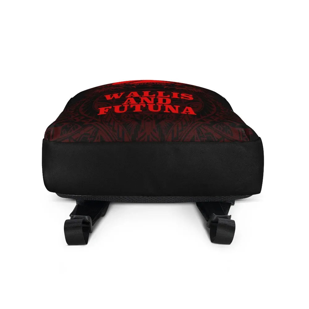 Wallis and Futuna Polynesian Backpack - Red Tribal Pattern
